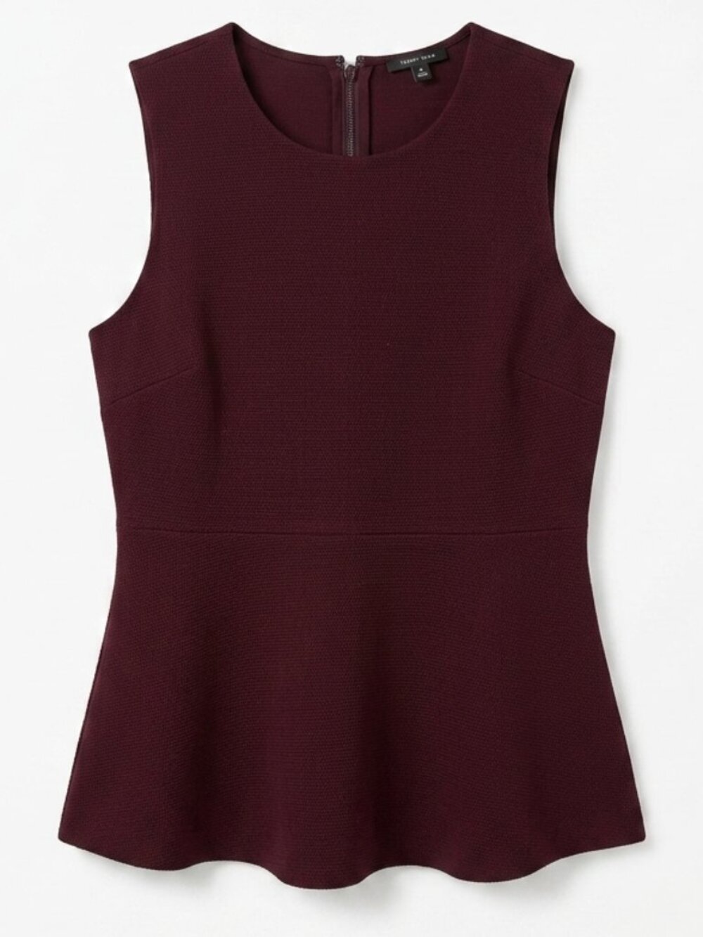 Ann Taylor Burgundy Peplum Tank Shell Sleeveless Size 4 EUC Women's